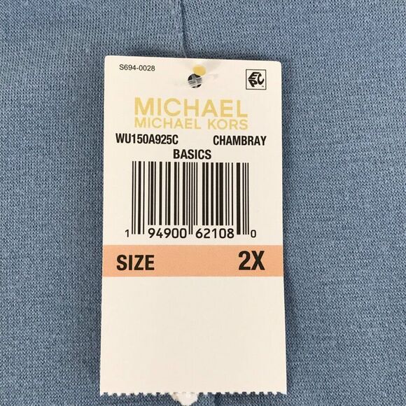 NEW MICHAEL Michael Kors Cold Shoulder Twist Hem Top Women's Plus 2X Long Sleeve - Picture 9 of 13